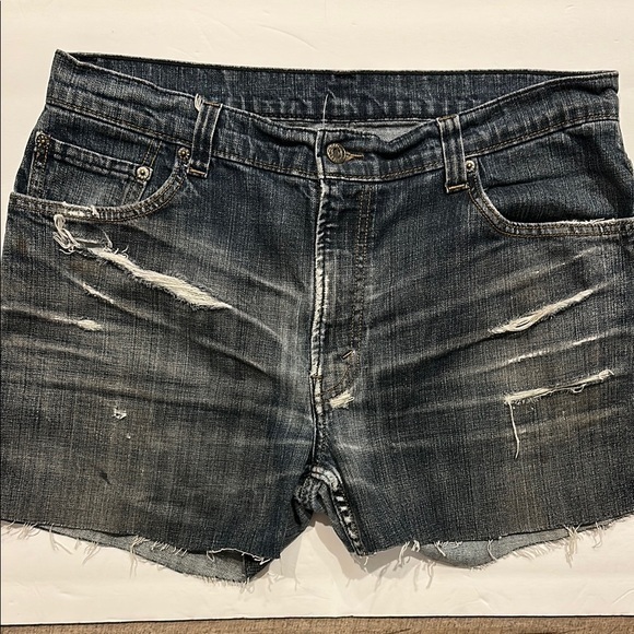 Levi's Pants - Levi’s  Distressed Denim cut off Jean Shorts raw edge Size 34”